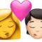 Öpücük: Kadın, Kişi, Ten Rengi Belirtilmemiş, Açık Ten Rengi iPhone üzerinde emoji (iOS 17.4)