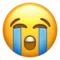Loudly Crying Face emoji on iPhone
