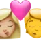 Öpücük: Kadın, Kişi, Orta-Açık Ten Tonu, Ten Tonu Yok iPhone üzerinde emoji (iOS 17.4)