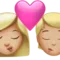 Öpücük: Kadın, Kişi, Orta-Açık Ten Tonu iPhone üzerinde emoji (iOS 17.4)