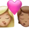 Öpücük: Kadın, Kişi, Açık Ten Tonu, Orta Ten Tonu iPhone üzerinde emoji (iOS 17.4)
