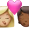 Sărut: Femeie, Persoană, Ten mediu-deschis, Ten mediu-închis emoji pe iPhone (iOS 15.4)