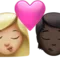 Kyss: Kvinna, Person, Mellanljus hudton, Mörk hudton emoji på iPhone (iOS 16.4)