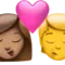 キス：女性、人物、中間色の肌、肌の色なし iPhoneの絵文字