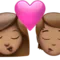 キス：女性、人物、ミディアムスキントーン iPhoneの絵文字