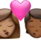 Öpücük: Kadın, Kişi, Orta Ten Tonu, Orta-Koyu Ten Tonu iPhone üzerinde emoji (iOS 17.4)