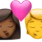 Kyss: Kvinna, Person, Mellanmörk hudton, Ingen hudton emoji på iPhone (iOS 16.4)