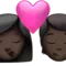 Kyss: Kvinna, Person, Mörk hudton emoji på iPhone (iOS 16.4)