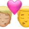 Kyss: Person, Man, Mellanljus hudton, Ingen hudton emoji på iPhone (iOS 16.4)