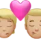 Öpücük: Kişi, Erkek, Orta-Açık Ten Tonu iPhone üzerinde emoji (iOS 17.4)