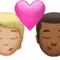 Kyss: Person, Man, Mellanljus hudton, Mellanmörk hudton emoji på iPhone (iOS 16.4)