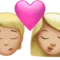 Öpücük: Kişi, Kadın, Orta-Açık Ten Tonu iPhone üzerinde emoji (iOS 17.4)