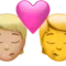 Öpücük: Kişi, Kişi, Orta-Açık Ten Tonu, Ten Tonu Yok iPhone üzerinde emoji (iOS 17.4)