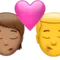 Kyss: Person, Man, Mellan hudton, Ingen hudton emoji på iPhone (iOS 16.4)