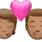 Kyss: Person, Man, Mellanhudton emoji på iPhone (iOS 16.4)