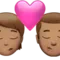 Öpücük: Kişi, Erkek, Orta Ten Tonu iPhone üzerinde emoji (iOS 17.4)