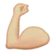 Flexed Biceps: Medium-Light Skin Tone emoji on Apple iOS 9.3