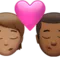 Kyss: Person, Man, Mellan hudton, Mellanmörk hudton emoji på iPhone (iOS 16.4)