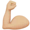 Bicipiti flessi: carnagione medio-chiara emoji su Apple iOS 10.3