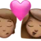キス：人物、女性、ミディアムスキントーン iPhoneの絵文字