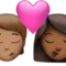 Öpücük: Kişi, Kadın, Orta Ten Tonu, Orta-Koyu Ten Tonu iPhone üzerinde emoji (iOS 17.4)