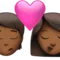 Öpücük: Kişi, Kadın, Orta-Koyu Ten Tonu iPhone üzerinde emoji (iOS 17.4)