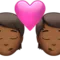 Kyss: Person, Person, Mellanmörk hudton emoji på iPhone (iOS 16.4)