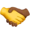 Handskakning: Ingen hudton, Mellanmörk hudton emoji på iPhone (iOS 16.4)