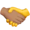 Strângere de mână: Ten mediu, Fără ten emoji pe iPhone (iOS 15.4)