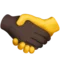 Strângere de mână: Ten închis, Fără ten emoji pe iPhone (iOS 15.4)