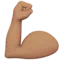 Bíceps flexionat: to de pell mitjà emoji a Apple iOS 15.4