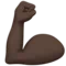 Flexed Biceps: Dark Skin Tone emoji on iPhone