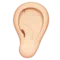 Ear: Light Skin Tone emoji on Apple iOS 12.1