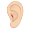 Ear: Light Skin Tone emoji on iPhone