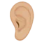 Oreille : Teint clair à moyen emoji sur Apple iOS 17.4