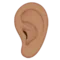 Ear: Medium Skin Tone emoji on iPhone