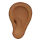 Øre: Mellem-mørk hudtone emoji på Apple iOS 9.1