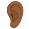 Ear: Medium-Dark Skin Tone emoji on iPhone