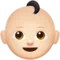 Baby: Light Skin Tone emoji on iPhone (iOS 12.1)