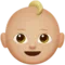 Baby: Medium-Light Skin Tone emoji on iPhone (iOS 13.1)