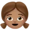 Flicka: Mellanfärgad hudton emoji på iPhone (iOS 12.2)