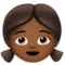Girl: Medium-Dark Skin Tone emoji on iPhone