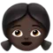Perempuan: Warna Kulit Gelap emoji di iPhone (iOS 14.5)