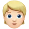 Orang: Kulit Cerah, Rambut Pirang emoji di iPhone (iOS 14.5)