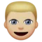 Person: Mellanljus hudton, blont hår emoji på iPhone (iOS 9.1)