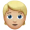 Person: Medium-Light Skin Tone, Blond Hair emoji on Apple iOS 13.3