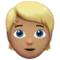 Person: Medium Skin Tone, Blond Hair emoji on Apple iOS 14.6