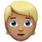 Person: Medium Skin Tone, Blond Hair emoji on Apple iOS 17.4