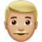 Man: Medium-Light Skin Tone emoji on iPhone
