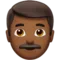 Pria: Warna Kulit Sedang Gelap emoji di iPhone (iOS 14.5)